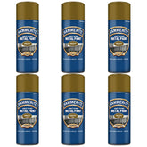 6X Hammerite Smooth Gold Spray Paint 400ml Spray Paint